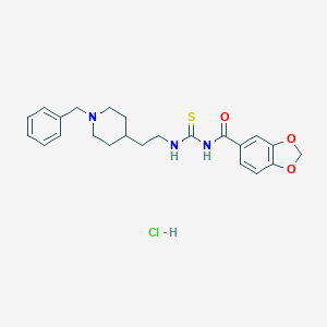 B131855 1,3-Benzodioxole-5-carboxamide, N-(((2-(1-(phenylmethyl)-4-piperidinyl)ethyl)amino)thioxomethyl)-, monohydrochloride CAS No. 145232-73-1