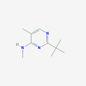 molecular formula C10H17N3 B13185504 2-tert-Butyl-N,5-dimethylpyrimidin-4-amine 