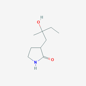 molecular formula C9H17NO2 B13185505 3-(2-Hydroxy-2-methylbutyl)pyrrolidin-2-one 