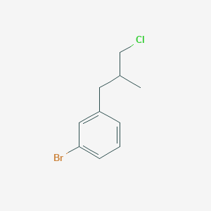 molecular formula C10H12BrCl B13185525 1-Bromo-3-(3-chloro-2-methylpropyl)benzene 