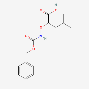 molecular formula C14H19NO5 B13185587 2-({[(Benzyloxy)carbonyl]amino}oxy)-4-methylpentanoic acid 