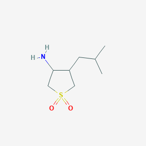 molecular formula C8H17NO2S B13185597 3-Amino-4-(2-methylpropyl)-1lambda6-thiolane-1,1-dione 