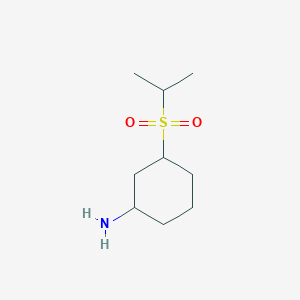 molecular formula C9H19NO2S B13185626 3-(Propane-2-sulfonyl)cyclohexan-1-amine 