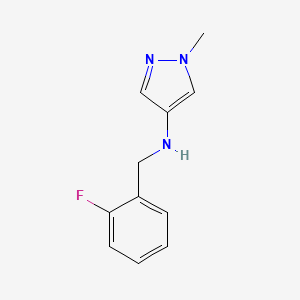 molecular formula C11H12FN3 B13185662 N-[(2-Fluorophenyl)methyl]-1-methyl-1H-pyrazol-4-amine 