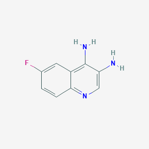 molecular formula C9H8FN3 B13185667 6-Fluoroquinoline-3,4-diamine 