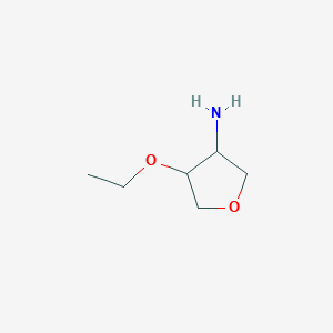 molecular formula C6H13NO2 B13185670 4-Ethoxyoxolan-3-amine 