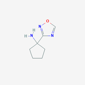 molecular formula C7H11N3O B13185706 1-(1,2,4-Oxadiazol-3-yl)cyclopentan-1-amine 