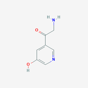 molecular formula C7H8N2O2 B13185746 2-Amino-1-(5-hydroxypyridin-3-yl)ethan-1-one 