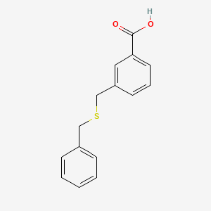 molecular formula C15H14O2S B1318576 3-[(Benzylsulfanyl)methyl]benzoic acid 