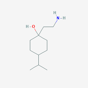 molecular formula C11H23NO B13185762 1-(2-Aminoethyl)-4-(propan-2-yl)cyclohexan-1-ol 