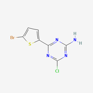 molecular formula C7H4BrClN4S B13185796 4-(5-Bromothiophen-2-YL)-6-chloro-1,3,5-triazin-2-amine 