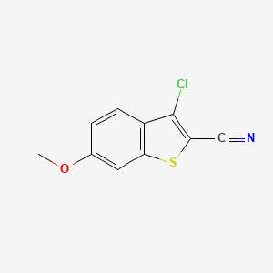 molecular formula C10H6ClNOS B13185797 3-Chloro-6-methoxy-1-benzothiophene-2-carbonitrile 