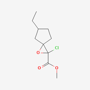 molecular formula C10H15ClO3 B13185837 Methyl 2-chloro-5-ethyl-1-oxaspiro[2.4]heptane-2-carboxylate 