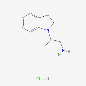 molecular formula C11H17ClN2 B13185862 2-(2,3-dihydro-1H-indol-1-yl)propan-1-amine hydrochloride 