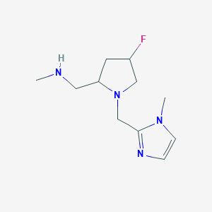 molecular formula C11H19FN4 B13185892 ({4-fluoro-1-[(1-methyl-1H-imidazol-2-yl)methyl]pyrrolidin-2-yl}methyl)(methyl)amine 