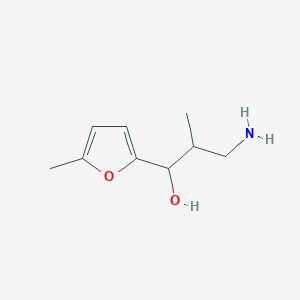 molecular formula C9H15NO2 B13185903 3-Amino-2-methyl-1-(5-methylfuran-2-yl)propan-1-ol 