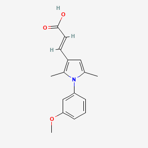 molecular formula C16H17NO3 B13185910 (2E)-3-[1-(3-methoxyphenyl)-2,5-dimethyl-1H-pyrrol-3-yl]acrylic acid 