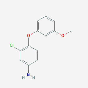 molecular formula C13H12ClNO2 B1318592 3-氯-4-(3-甲氧基苯氧基)苯胺 CAS No. 59871-14-6