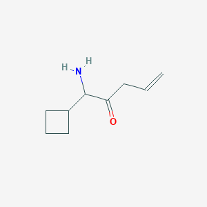 molecular formula C9H15NO B13185949 1-Amino-1-cyclobutylpent-4-en-2-one 