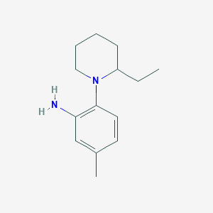molecular formula C14H22N2 B1318598 2-(2-Ethyl-1-piperidinyl)-5-methylaniline CAS No. 946684-77-1