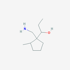 molecular formula C10H21NO B13186014 1-[1-(Aminomethyl)-2-methylcyclopentyl]propan-1-ol 