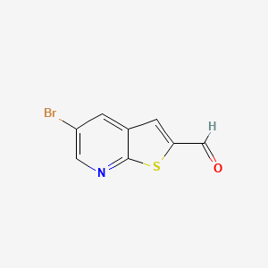 molecular formula C8H4BrNOS B13186039 5-Bromothieno[2,3-B]pyridine-2-carbaldehyde 