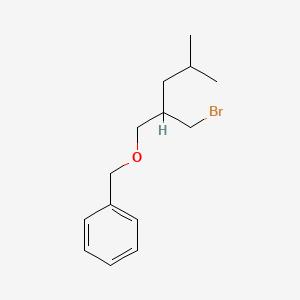 molecular formula C14H21BrO B13186045 ({[2-(Bromomethyl)-4-methylpentyl]oxy}methyl)benzene 