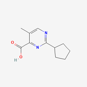 molecular formula C11H14N2O2 B13186079 2-Cyclopentyl-5-methylpyrimidine-4-carboxylic acid 