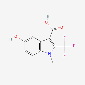 molecular formula C11H8F3NO3 B13186106 5-Hydroxy-1-methyl-2-(trifluoromethyl)-1h-indole-3-carboxylic acid 