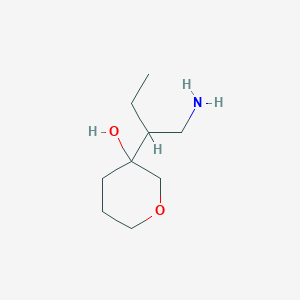 molecular formula C9H19NO2 B13186112 3-(1-Aminobutan-2-yl)oxan-3-ol 