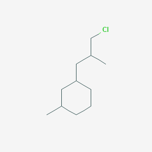 molecular formula C11H21Cl B13186179 1-(3-Chloro-2-methylpropyl)-3-methylcyclohexane 