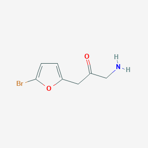 molecular formula C7H8BrNO2 B13186180 1-Amino-3-(5-bromofuran-2-yl)propan-2-one 