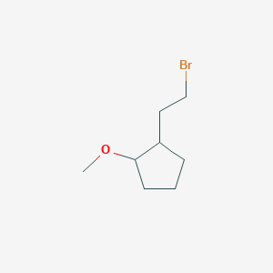 molecular formula C8H15BrO B13186184 1-(2-Bromoethyl)-2-methoxycyclopentane 