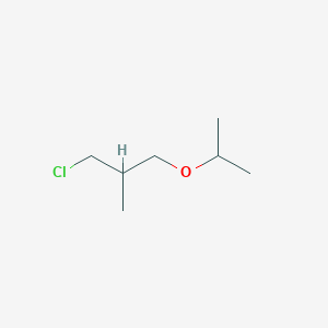 molecular formula C7H15ClO B13186243 1-Chloro-2-methyl-3-(propan-2-yloxy)propane 