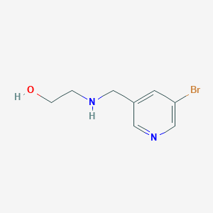 molecular formula C8H11BrN2O B13186255 2-{[(5-Bromo-3-pyridinyl)methyl]amino}ethanol 