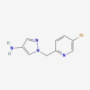 molecular formula C9H9BrN4 B13186288 1-[(5-Bromopyridin-2-YL)methyl]-1H-pyrazol-4-amine 