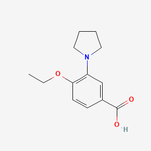 molecular formula C13H17NO3 B1318629 4-乙氧基-3-吡咯烷-1-基苯甲酸 CAS No. 946754-28-5