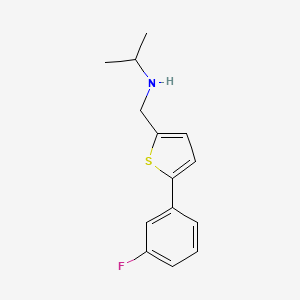 molecular formula C14H16FNS B13186304 {[5-(3-Fluorophenyl)thiophen-2-yl]methyl}(propan-2-yl)amine 