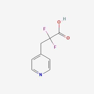 molecular formula C8H7F2NO2 B13186315 2,2-Difluoro-3-(pyridin-4-yl)propanoic acid 