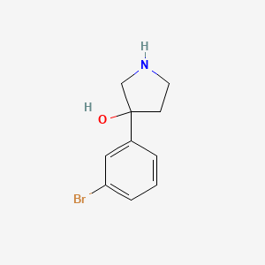 molecular formula C10H12BrNO B13186327 3-(3-Bromo-phenyl)-pyrrolidin-3-OL 