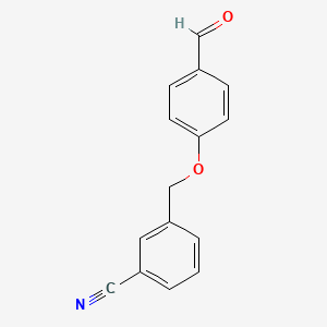 molecular formula C15H11NO2 B1318637 3-[(4-Formylphenoxy)methyl]benzonitrile CAS No. 229309-18-6