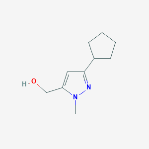 molecular formula C10H16N2O B13186371 (3-Cyclopentyl-1-methyl-1H-pyrazol-5-yl)methanol 