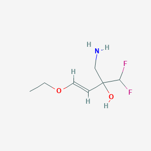 molecular formula C7H13F2NO2 B13186388 2-(Aminomethyl)-4-ethoxy-1,1-difluorobut-3-en-2-ol 