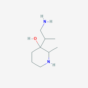 molecular formula C9H20N2O B13186403 3-(1-Aminopropan-2-yl)-2-methylpiperidin-3-ol 