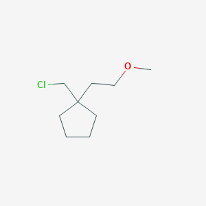 molecular formula C9H17ClO B13186415 1-(Chloromethyl)-1-(2-methoxyethyl)cyclopentane 