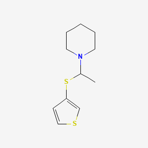 molecular formula C11H17NS2 B13186421 1-[1-(Thiophen-3-ylsulfanyl)ethyl]piperidine 