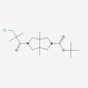 molecular formula C18H31ClN2O3 B13186440 tert-Butyl 5-(3-chloro-2,2-dimethylpropanoyl)-3a,6a-dimethyl-octahydropyrrolo[3,4-c]pyrrole-2-carboxylate 