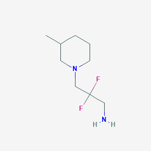 molecular formula C9H18F2N2 B13186497 2,2-Difluoro-3-(3-methylpiperidin-1-yl)propan-1-amine 