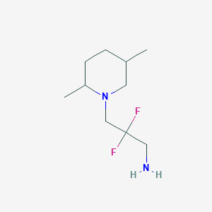 molecular formula C10H20F2N2 B13186506 3-(2,5-Dimethylpiperidin-1-yl)-2,2-difluoropropan-1-amine 