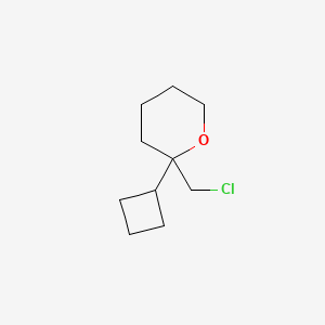 molecular formula C10H17ClO B13186523 2-(Chloromethyl)-2-cyclobutyloxane 